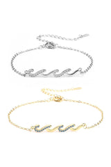 Women's Gold Adjustable Bracelets with Rhinestone