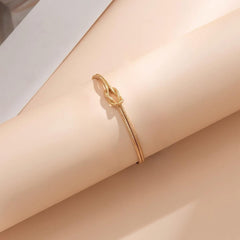 Gold Love Knot Snake Chain Bracelets