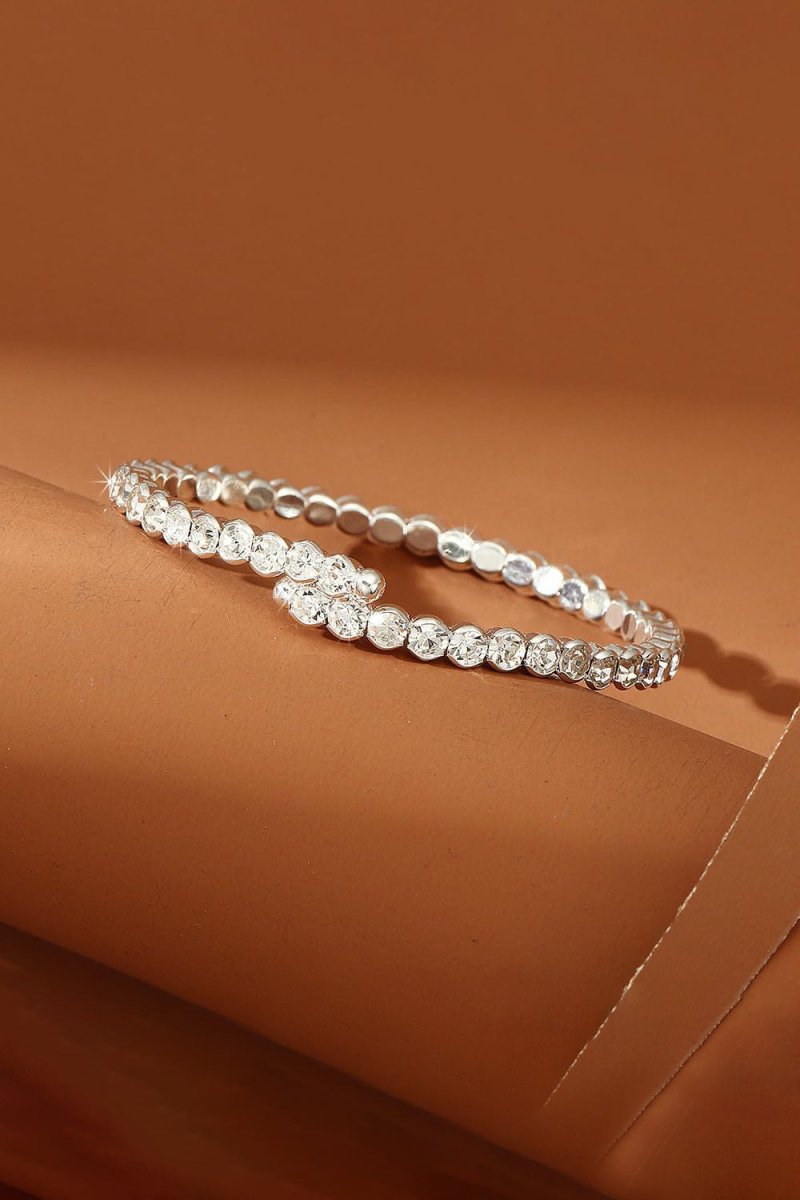 Silver Strencth Round Cuff Tennis Bracelets